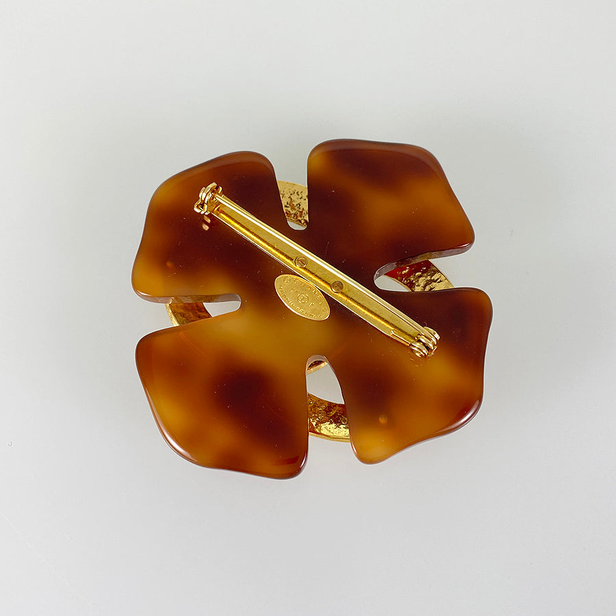 CHANEL COCO Mark Tortoiseshell pattern Brooch