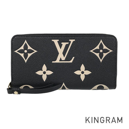 LOUIS VUITTON Bicolor Monogram Emplant Zippy Wallet purse Zip Around