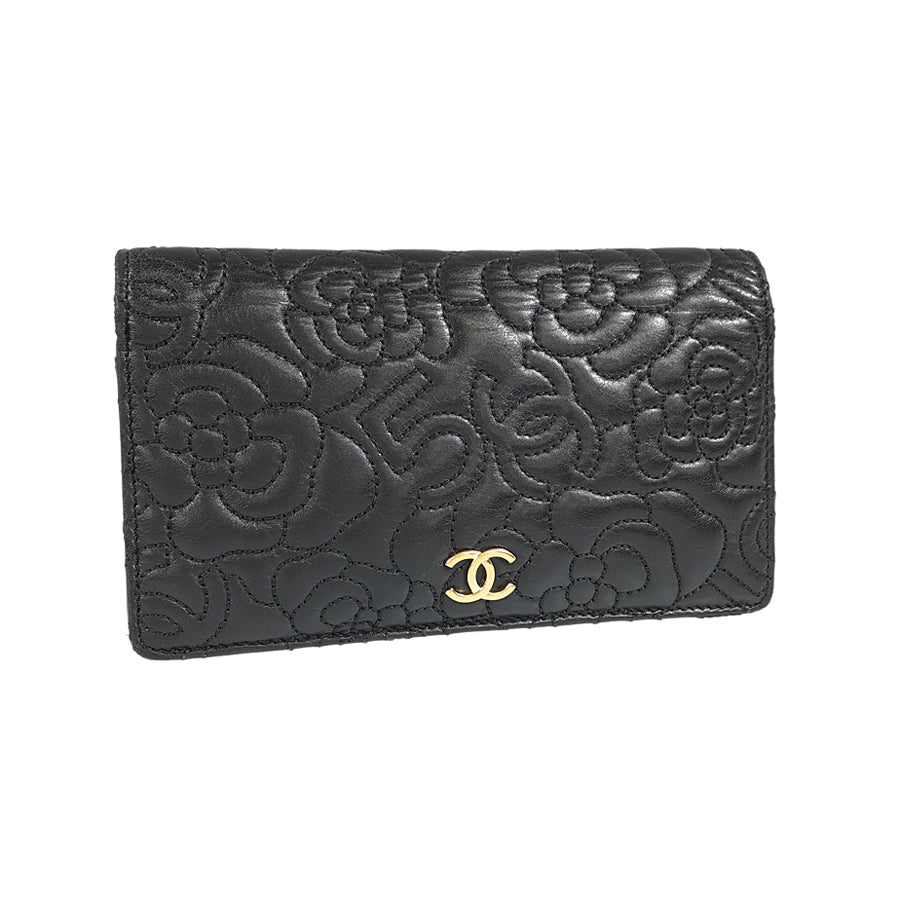 CHANEL Camelia purse Long wallet bifold