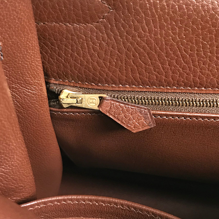 HERMES ?A carved seal made in 1997 2WAY Shoulder Bag Gold Hardware Handbag