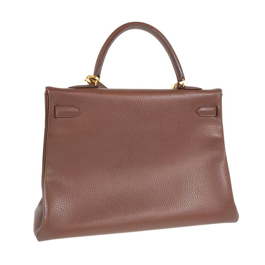 HERMES ?A carved seal made in 1997 2WAY Shoulder Bag Gold Hardware Handbag