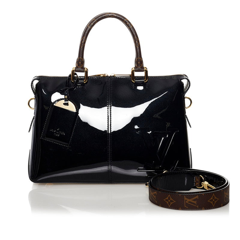Louis Vuitton Monogram Vernis Miroir Shoulder Bag Black Brown Patent Leather