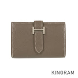 HERMES Bearn Mini Y engraved 2020 Silver Hardware wallet