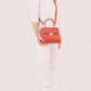 Rust mini top-handle bag