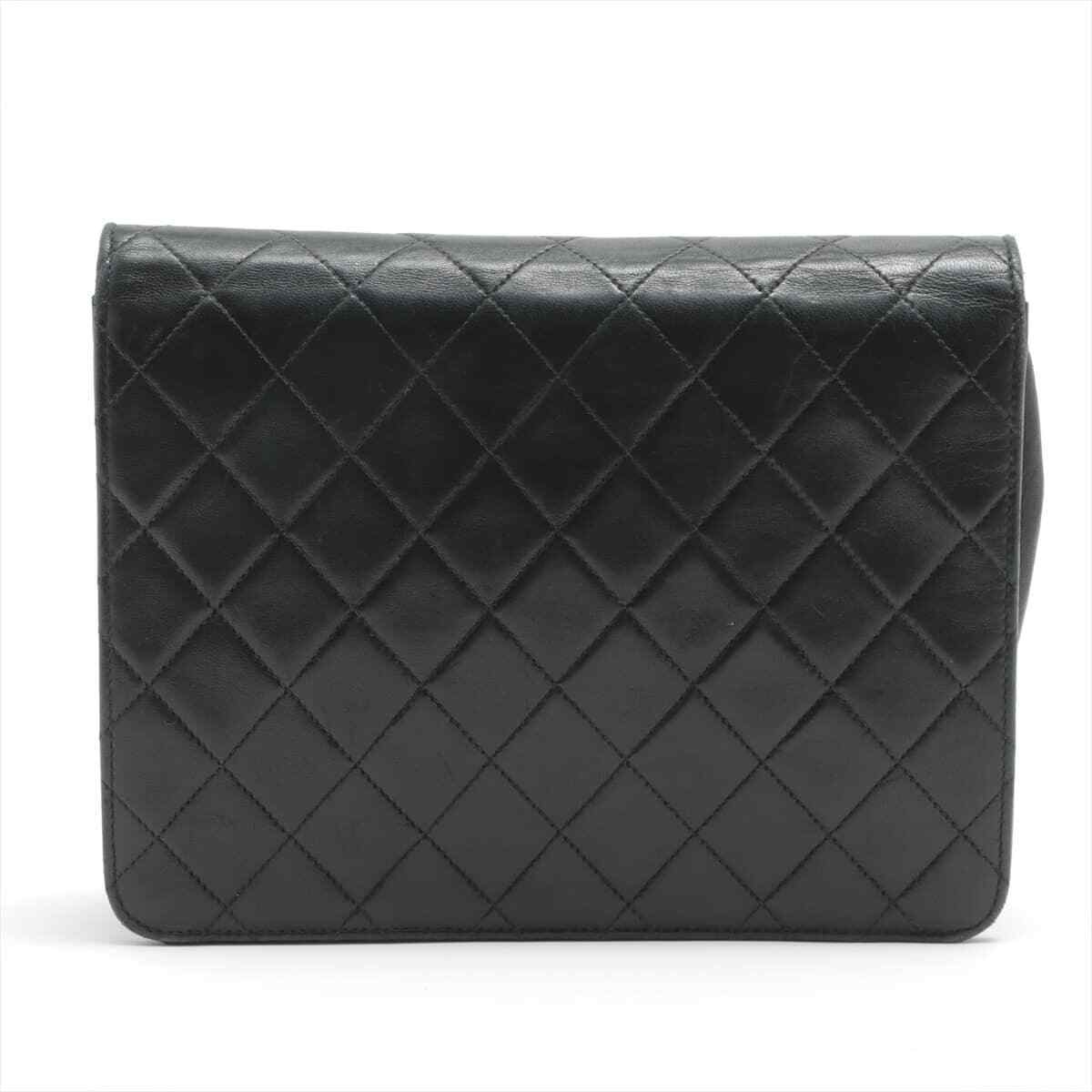 Chanel Matelasse Lambskin Single Flap Single Chain Bag Black Gold Metal 4s