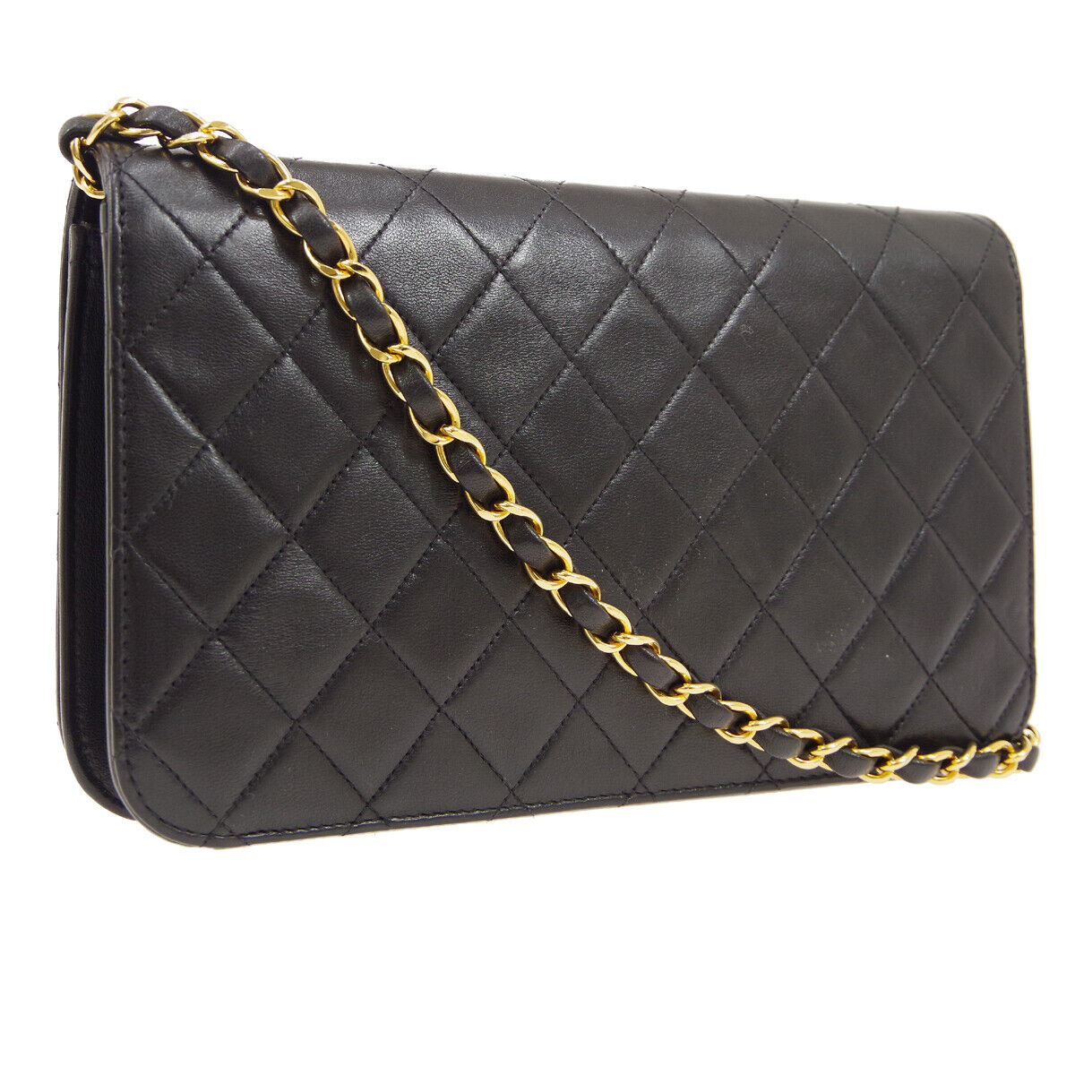 CHANEL Full Flap Quilted CC Chain Shoulder Bag 5385483 Purse Black Auth 01700