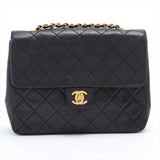 Chanel Mini Matelasse Lambskin Single Flap Single Chain Bag Black Gold Metal