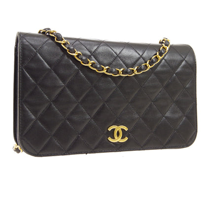CHANEL Full Flap Quilted CC Chain Shoulder Bag 5385483 Purse Black Auth 01700