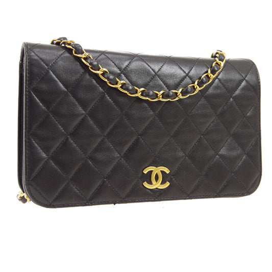 CHANEL Full Flap Quilted CC Chain Shoulder Bag 5385483 Purse Black Auth 01700