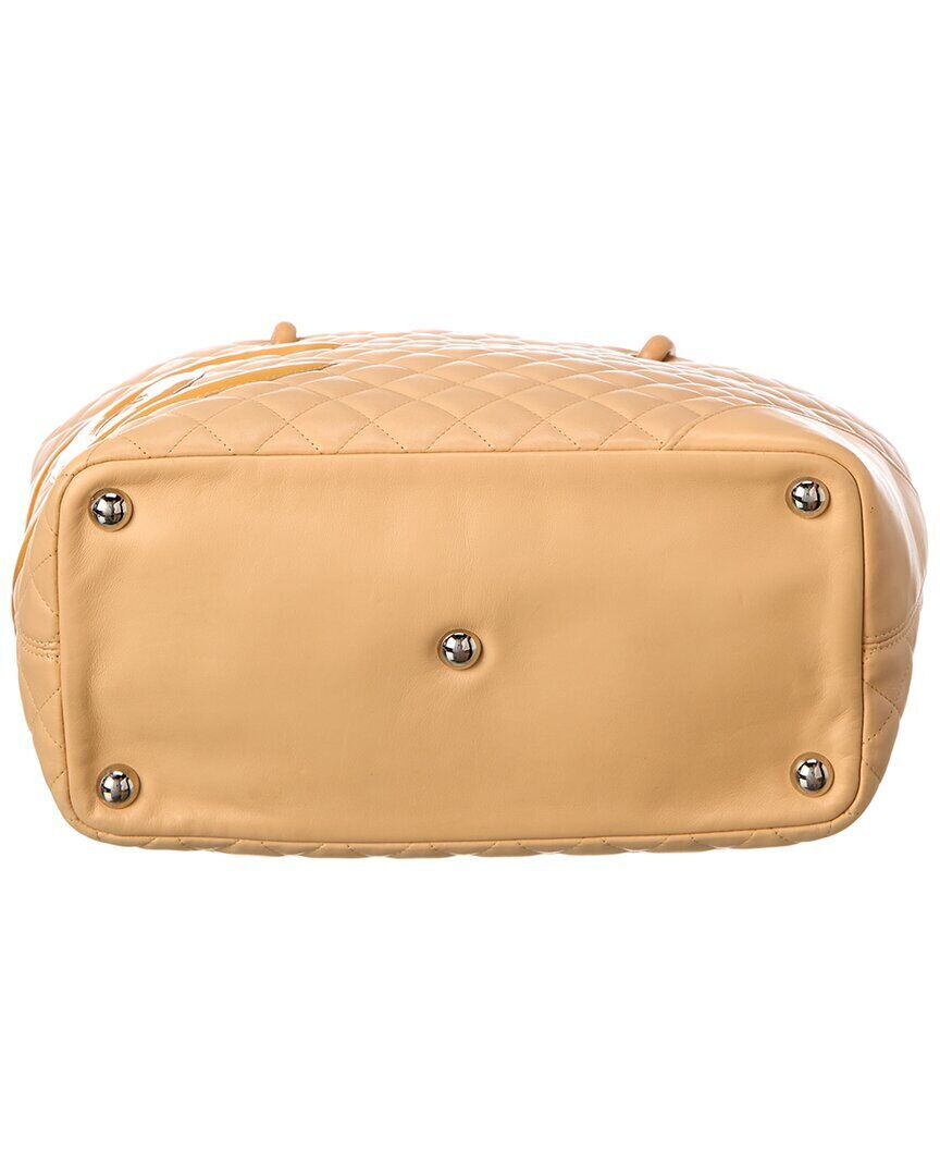 Chanel Neutral Quilted Lambskin Leather Large Cambon Tote ( Pre- Owned)