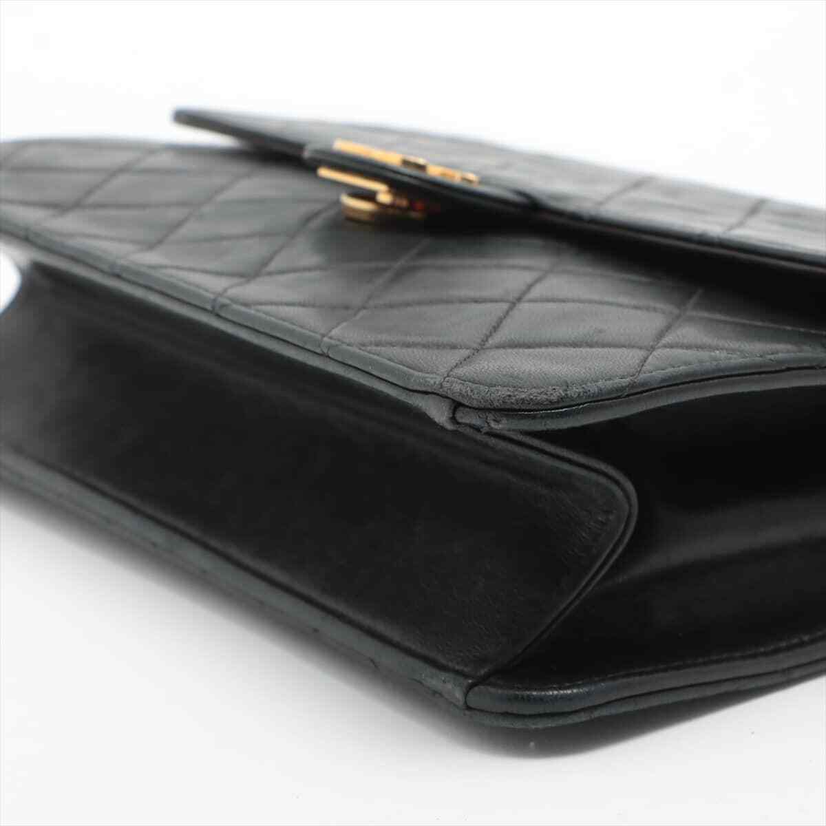 Chanel Matelasse Lambskin Single Flap Single Chain Bag Black Gold Metal 4s