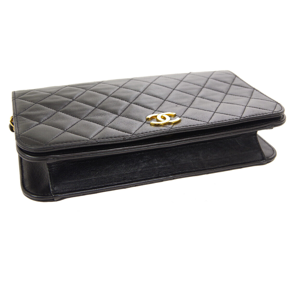 CHANEL Full Flap Quilted CC Chain Shoulder Bag 5385483 Purse Black Auth 01700