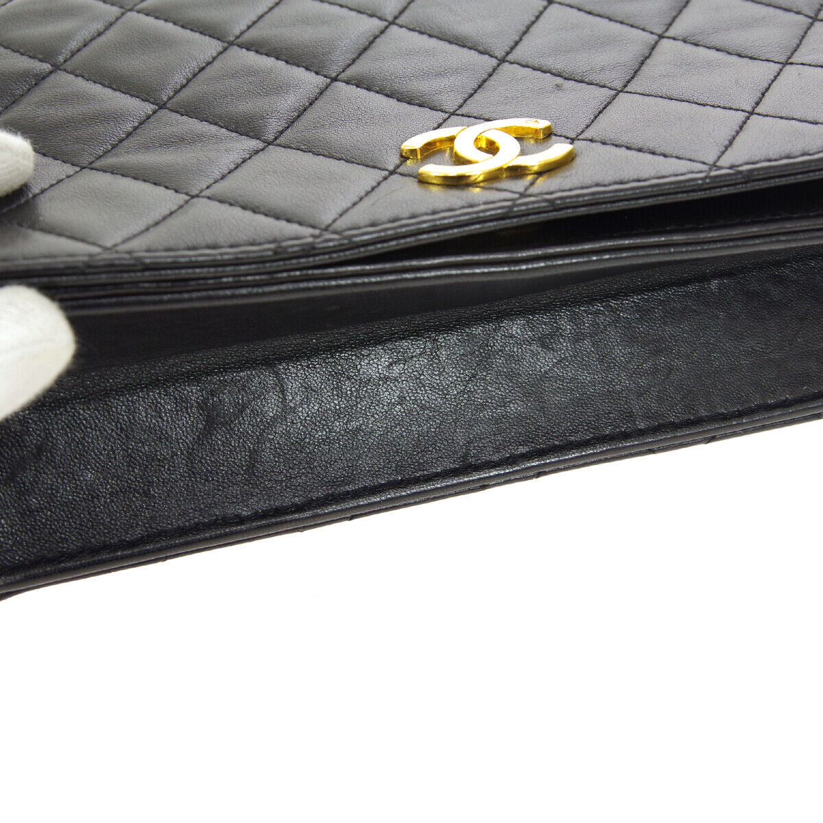 CHANEL Full Flap Quilted CC Chain Shoulder Bag 5385483 Purse Black Auth 01700