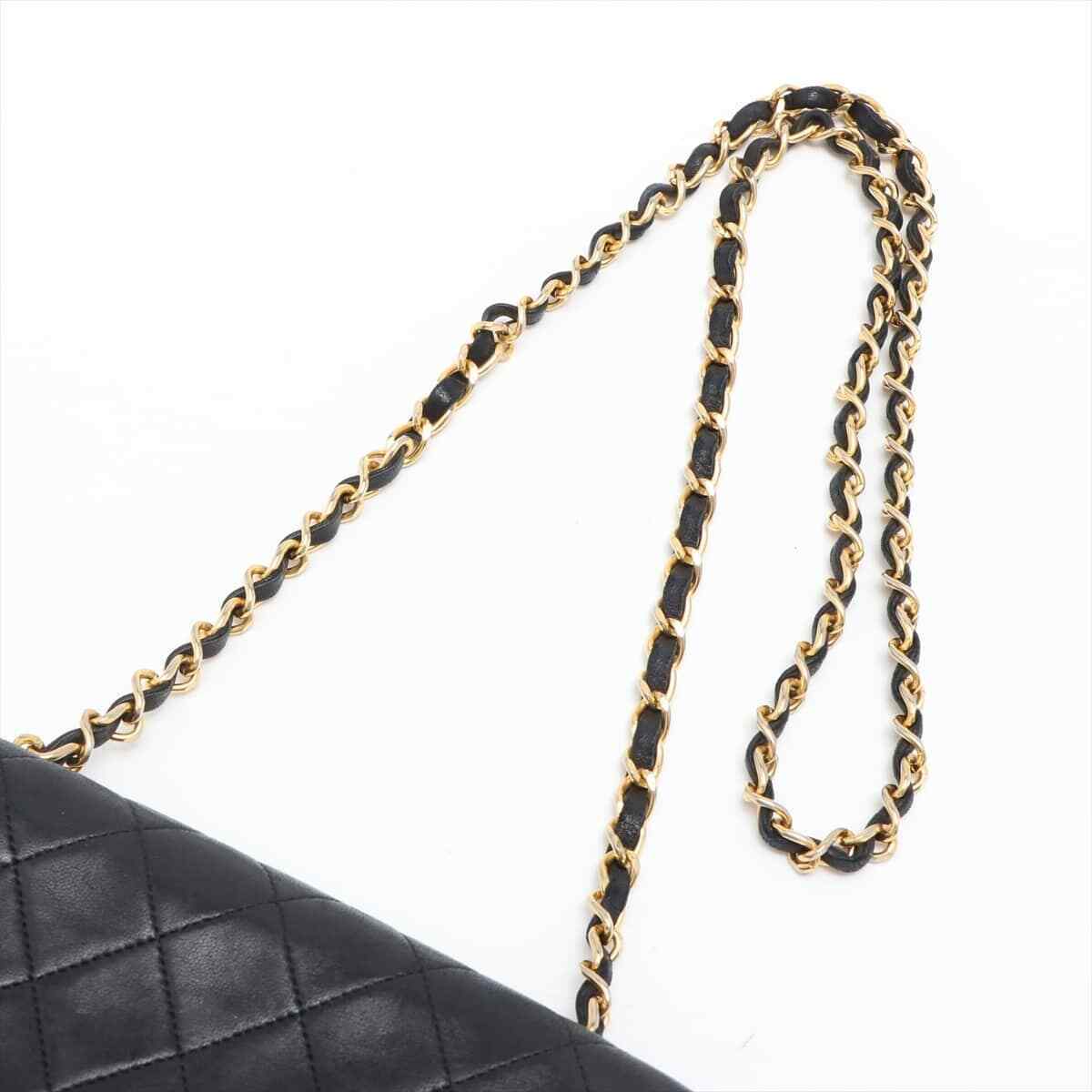 Chanel Mini Matelasse Lambskin Single Flap Single Chain Bag Black Gold Metal