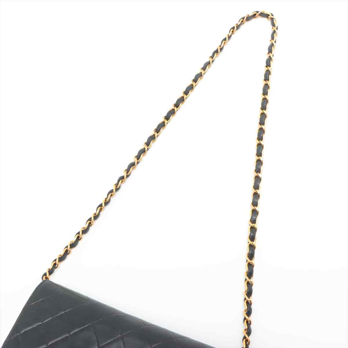Chanel Matelasse Lambskin Single Flap Single Chain Bag Black Gold Metal 4s