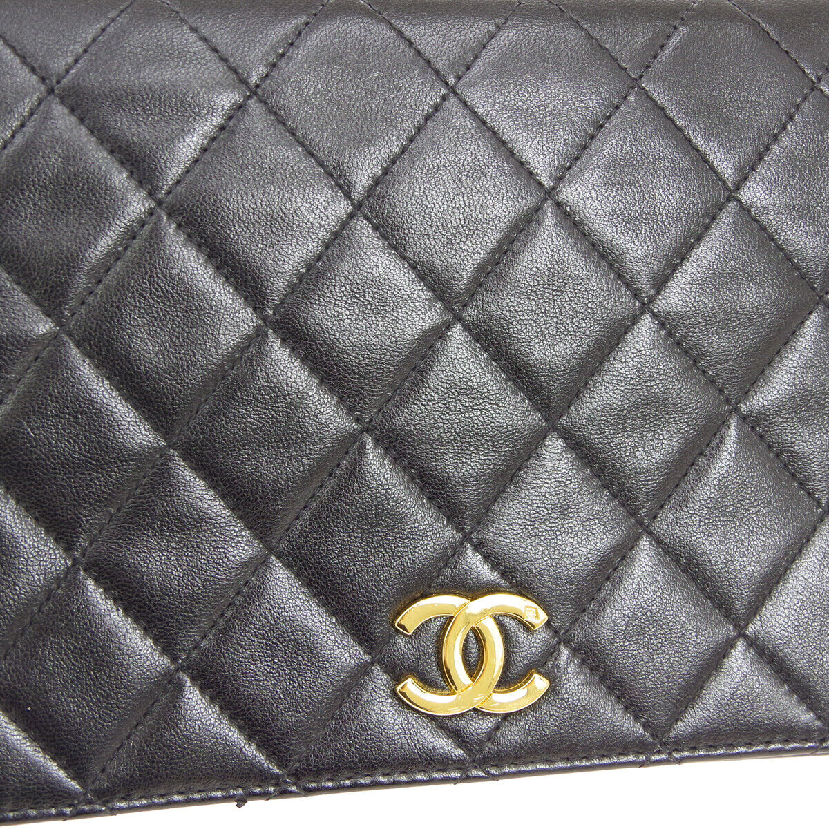 CHANEL Full Flap Quilted CC Chain Shoulder Bag 5385483 Purse Black Auth 01700
