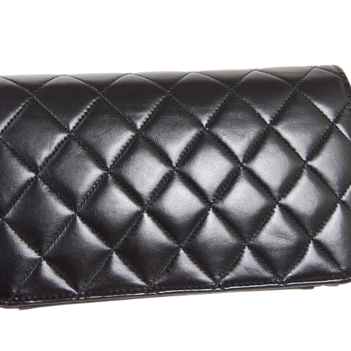 CHANEL Quilted Full Flap Single Chain Shoulder Bag Black Lambskin