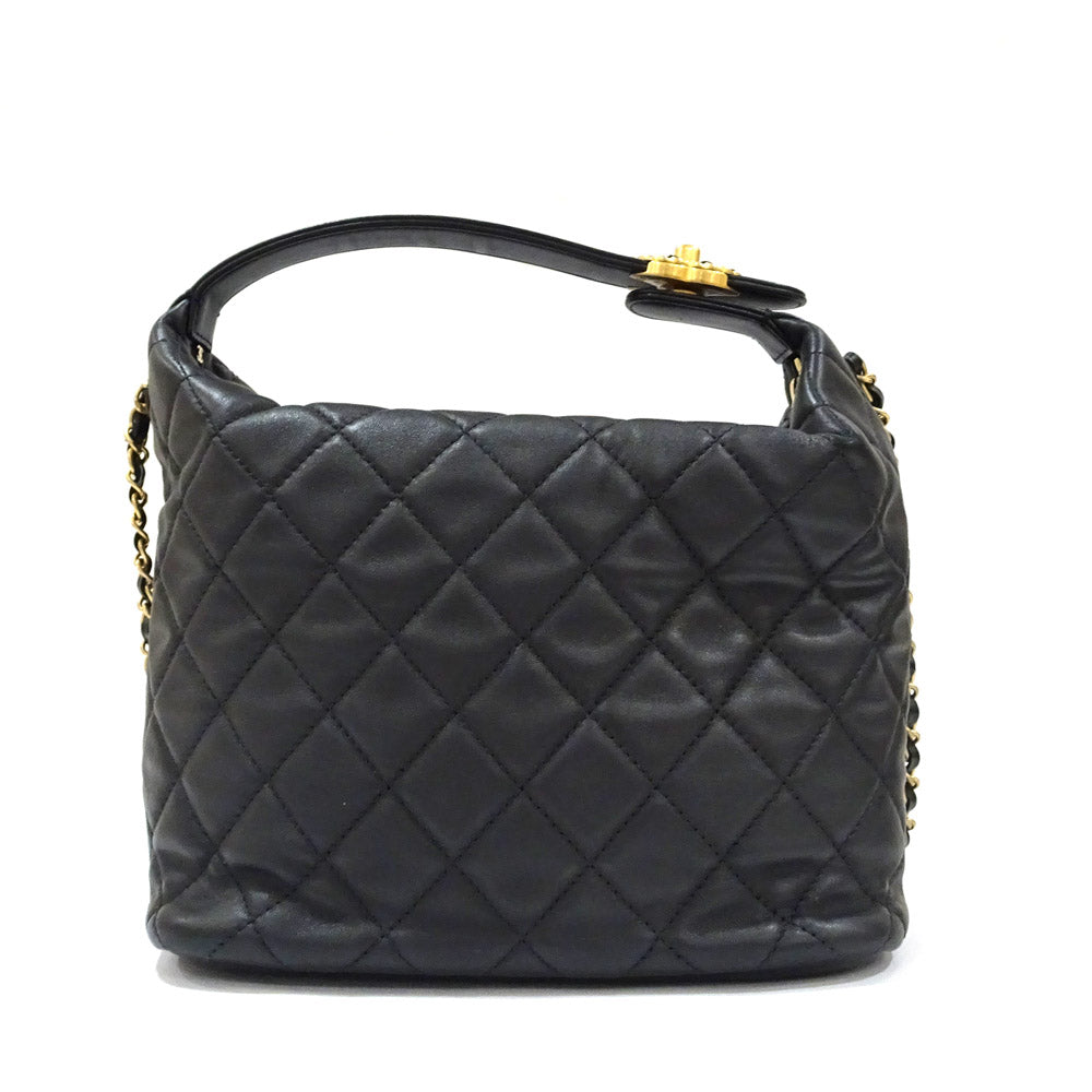 Chanel 19 Small Hobo Matelasse Chain Shoulder Bag 2way Black