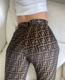 Fendi Zucca Print High-Waisted Jeans