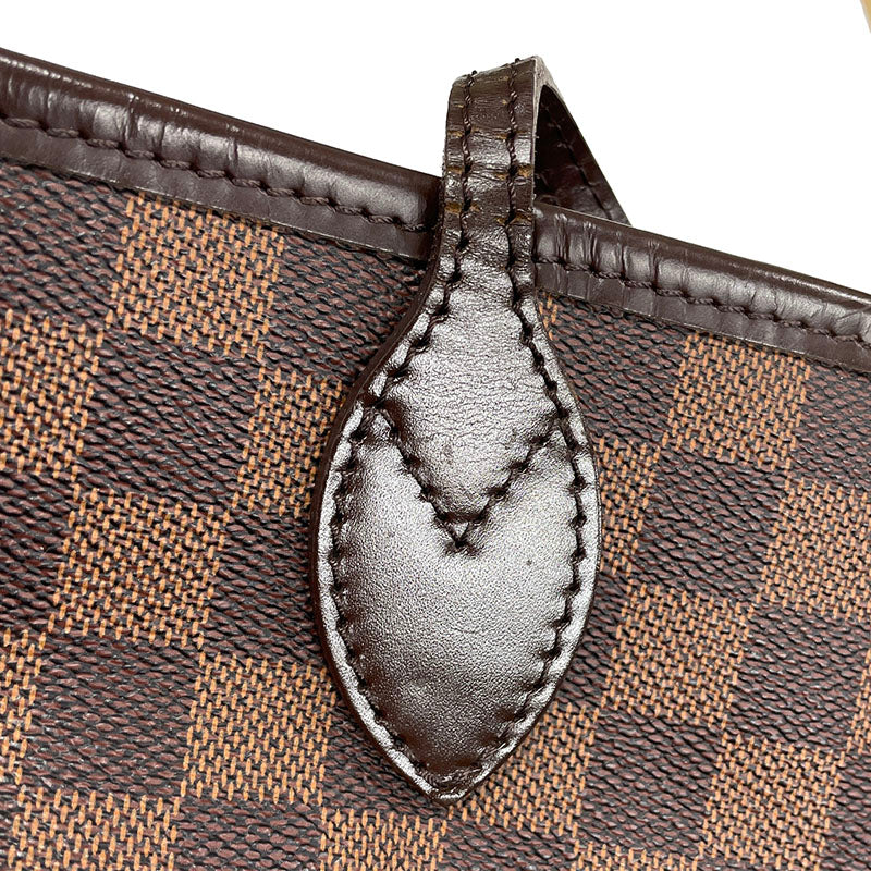 Louis Vuitton Damier Neverfull MM Brown PVC Leather Tote Bag