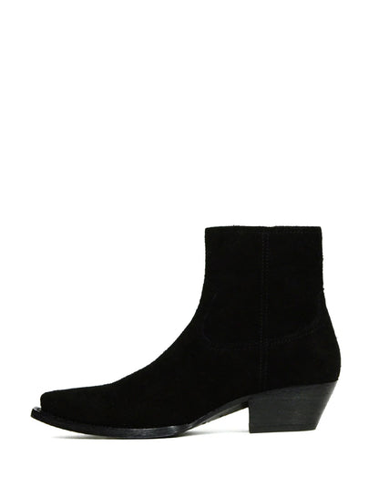 Saint Laurent Black Wool Lukas 40 Ankle Zip Boot sz 40