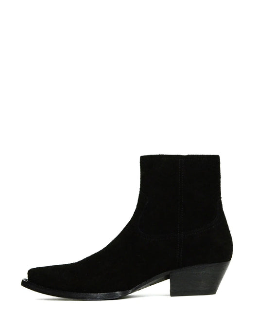 Saint Laurent Black Wool Lukas 40 Ankle Zip Boot sz 40