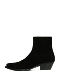 Saint Laurent Black Wool Lukas 40 Ankle Zip Boot sz 40