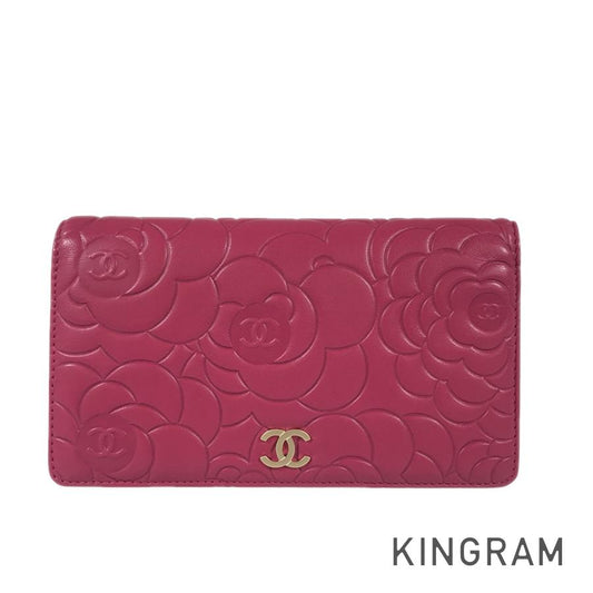 CHANEL Camellia Long wallet bifold