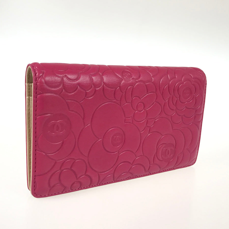 CHANEL Camellia Long wallet bifold
