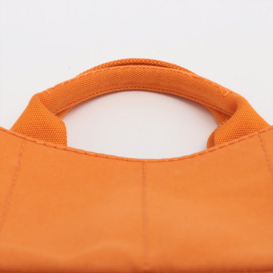 Prada Cotton Canvas Shopping Bag Orange Small
