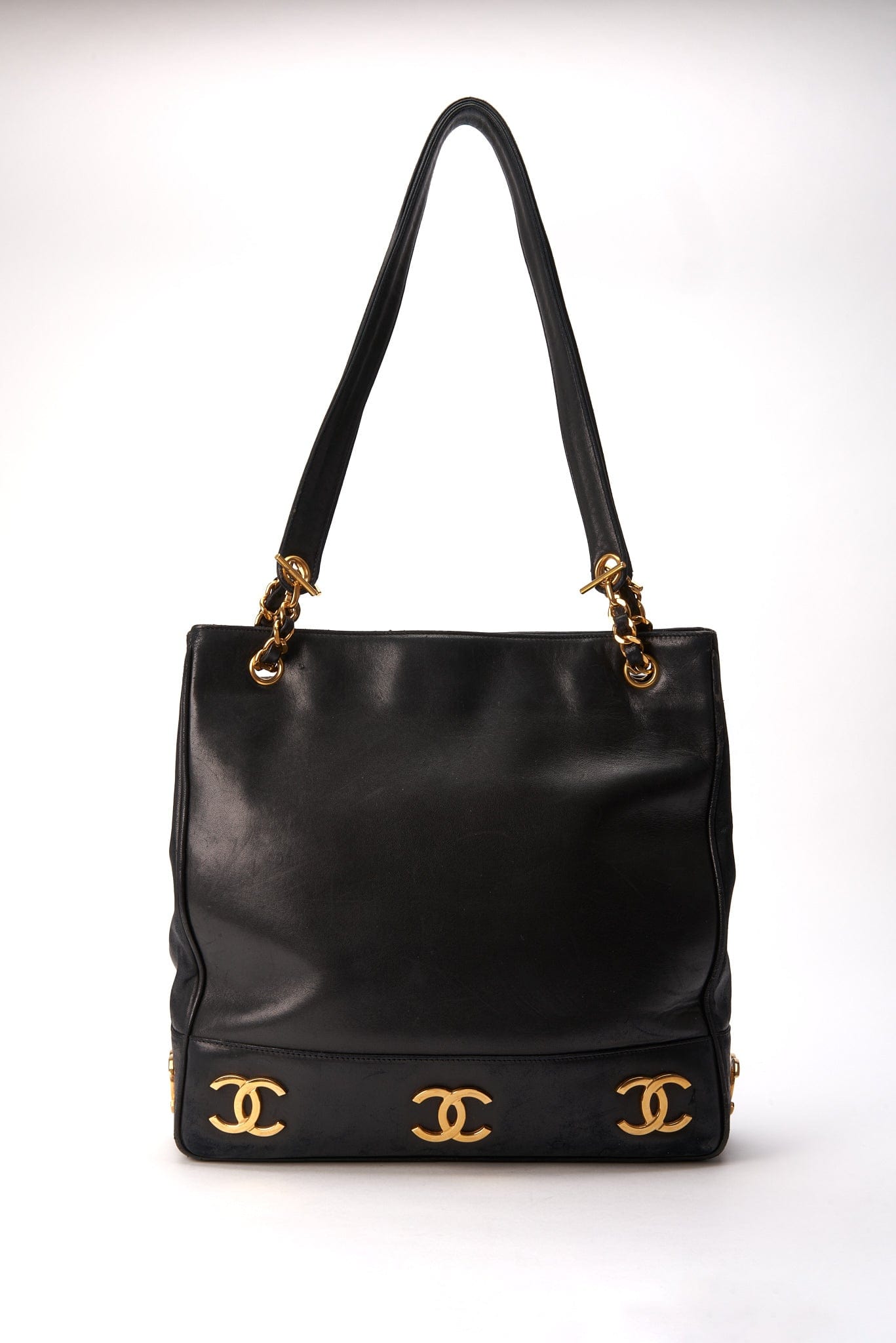 Chanel Black Leather Tote Bag