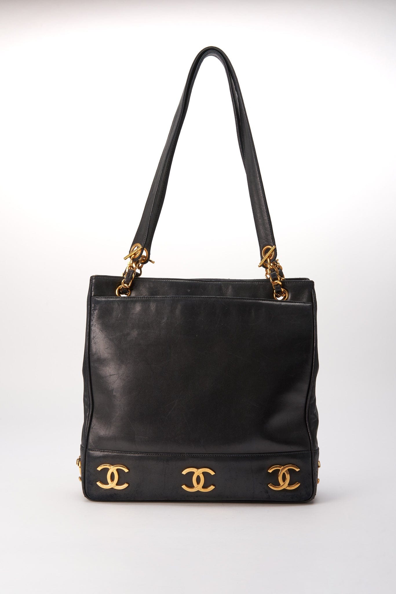 Chanel Black Leather Tote Bag