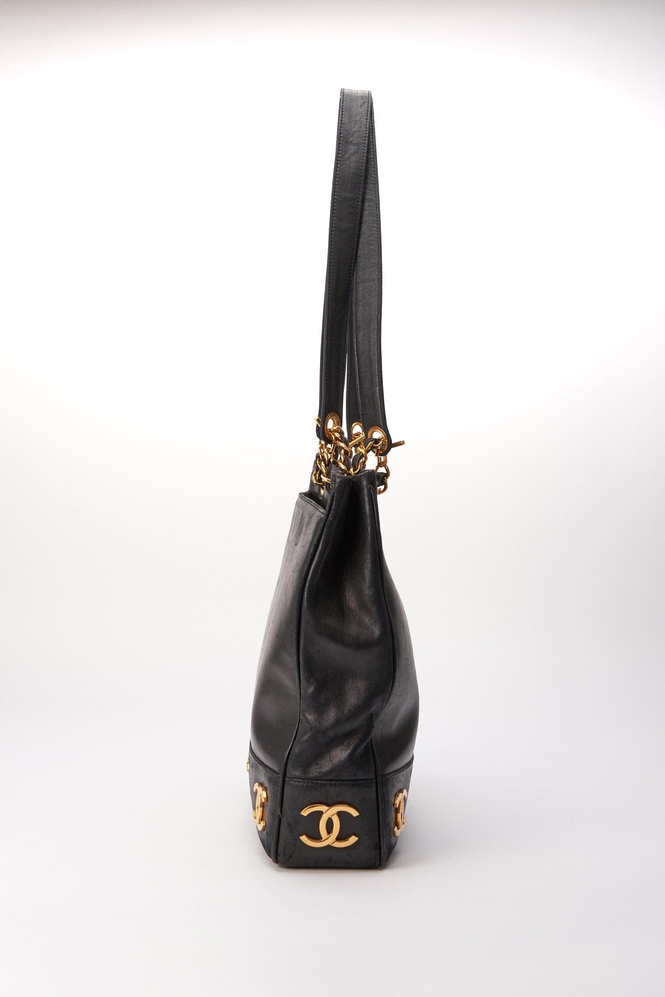Chanel Black Leather Tote Bag