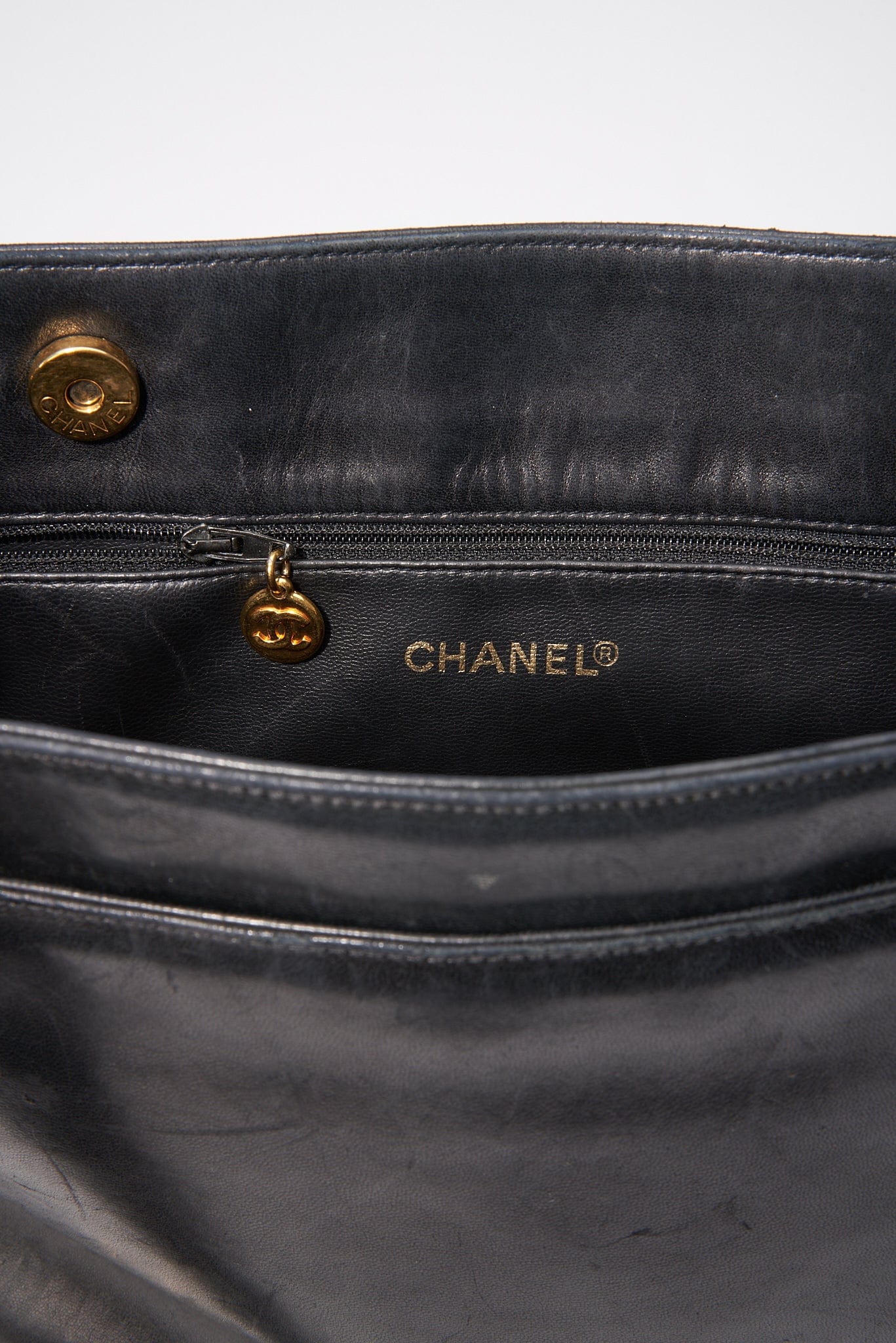Chanel Black Leather Tote Bag