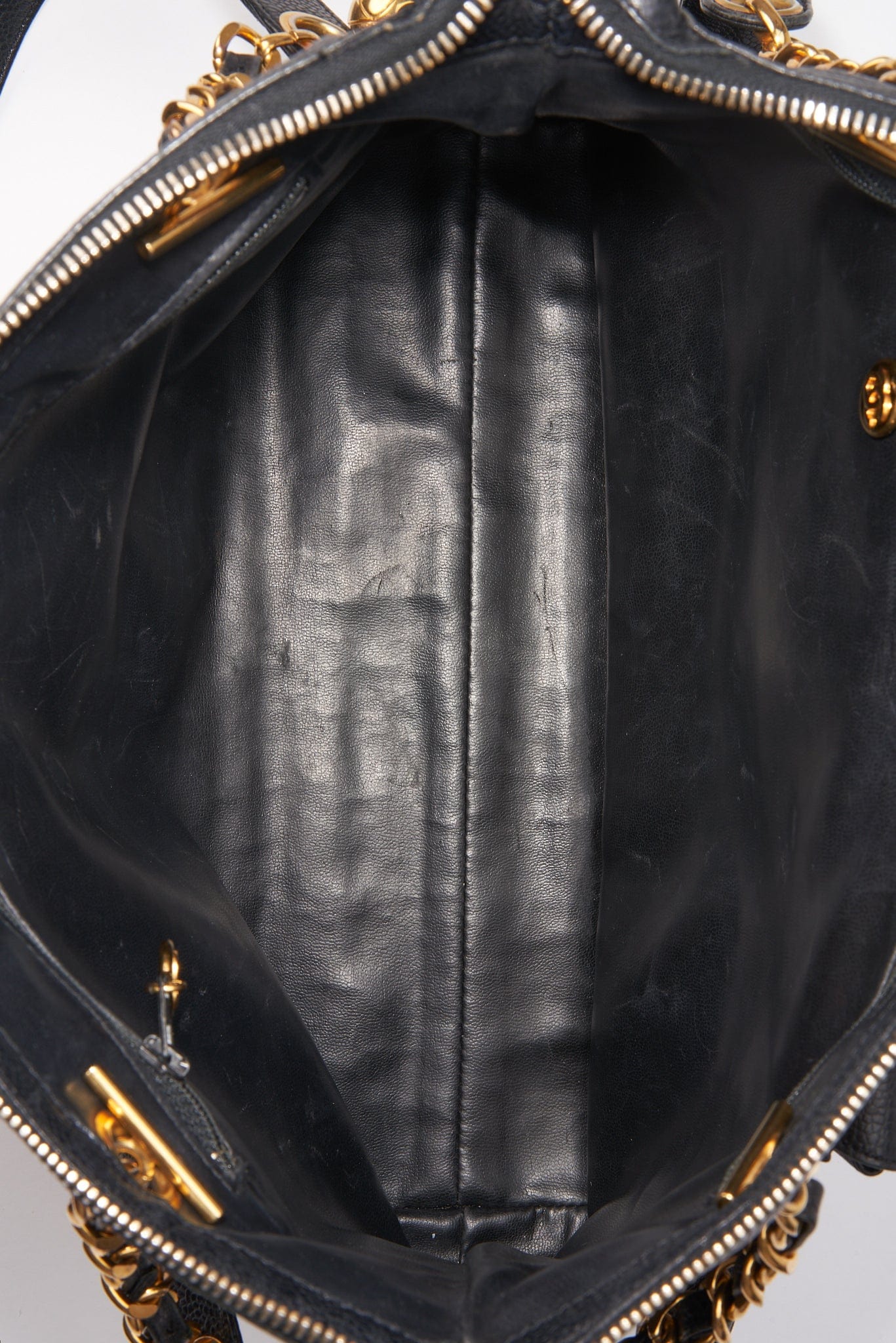 Chanel Black Leather Tote Bag with 24K Gold Plated Hardware