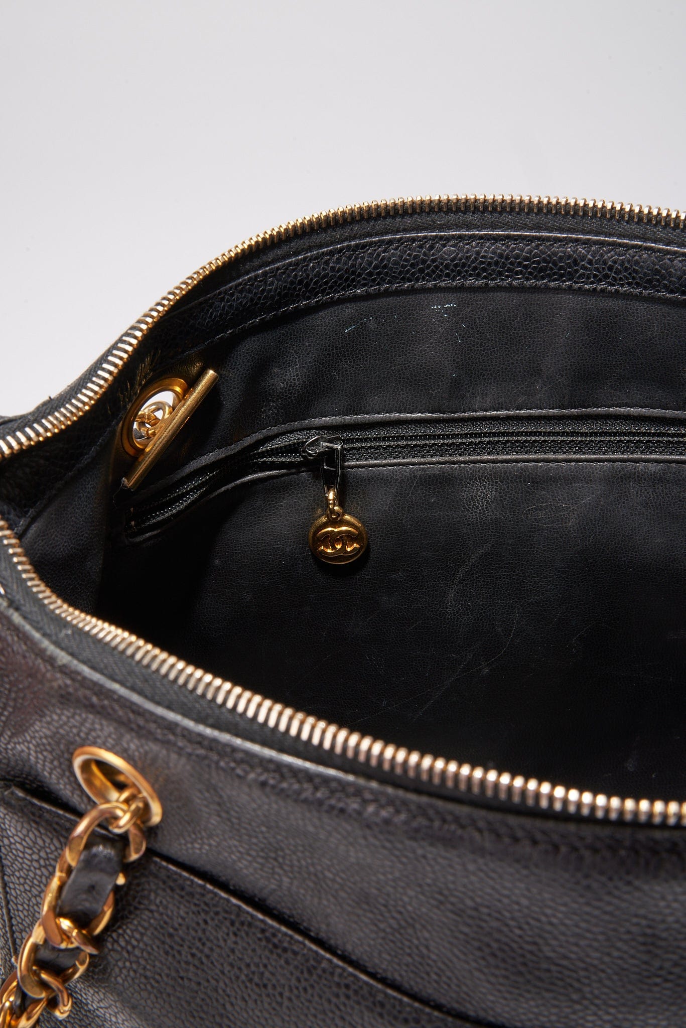 Chanel Black Leather Tote Bag with 24K Gold Plated Hardware