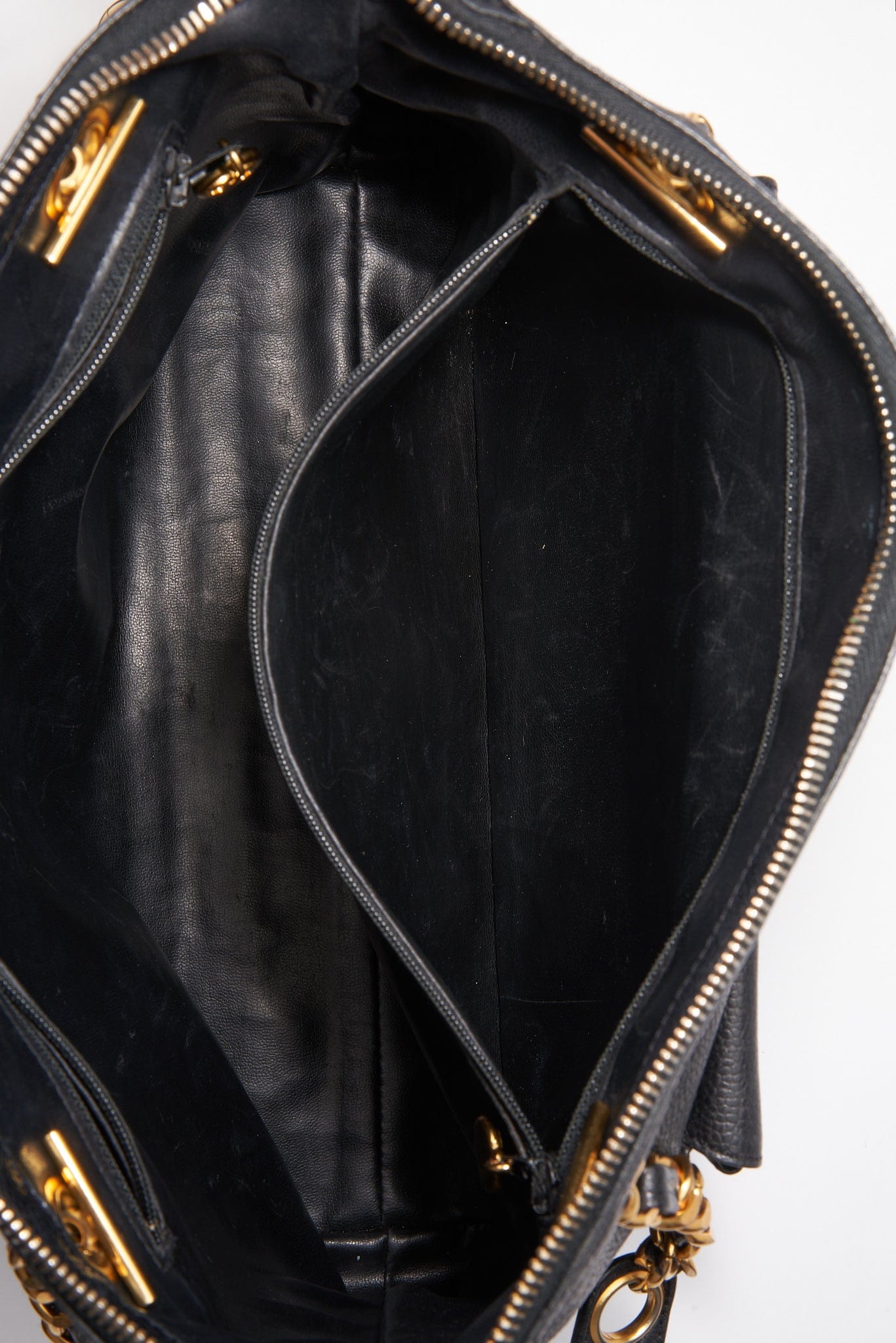 Chanel Black Leather Tote Bag with 24K Gold Plated Hardware