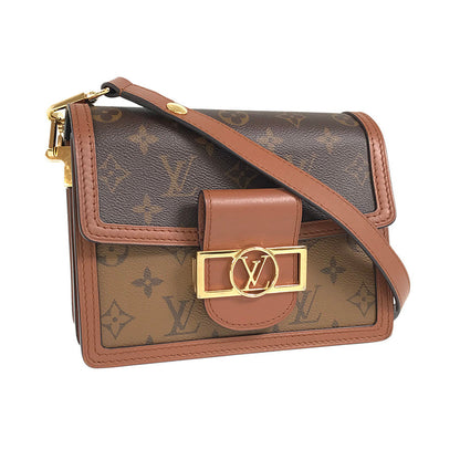Louis Vuitton Monogram Reverse Dauphine Mini Brown PVC Shoulder Bag