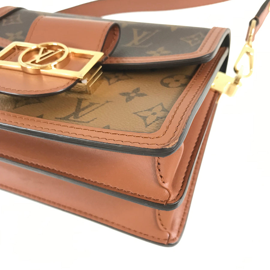 Louis Vuitton Monogram Reverse Dauphine Mini Brown PVC Shoulder Bag