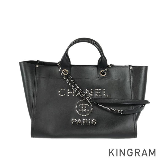 CHANEL Studs 2WAY Chain Shoulder Tote Bag