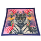 HERMES Carre Double Face 90 Champion Tiger Unisex Scarf