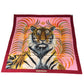 HERMES Carre Double Face 90 Champion Tiger Unisex Scarf