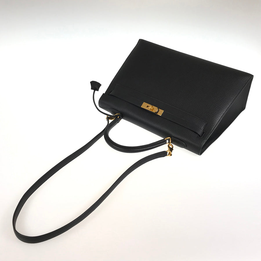 HERMES ?D engraved 2000 production Gold Hardware Handbag