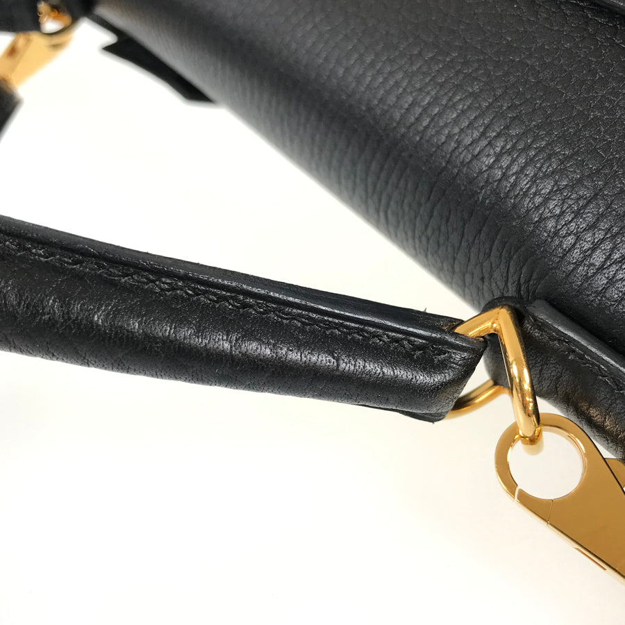 HERMES ?D engraved 2000 production Gold Hardware Handbag