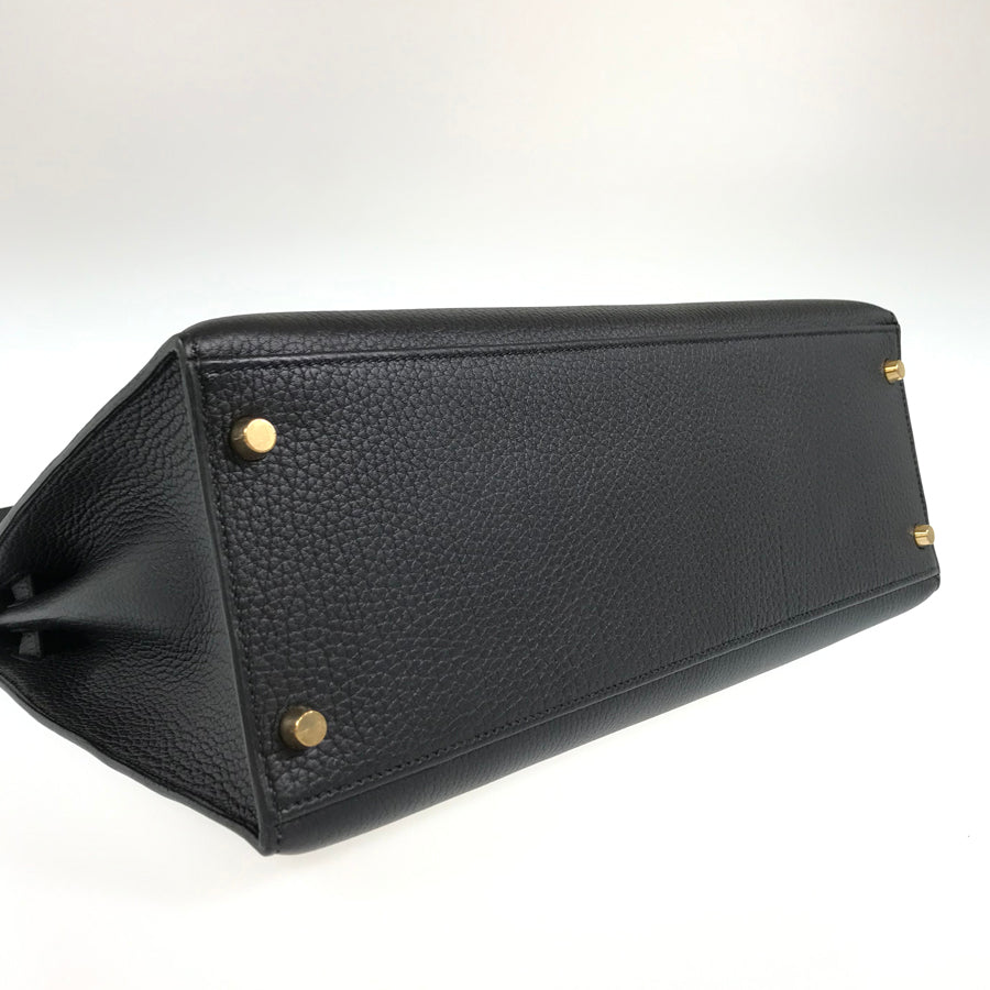 HERMES ?D engraved 2000 production Gold Hardware Handbag