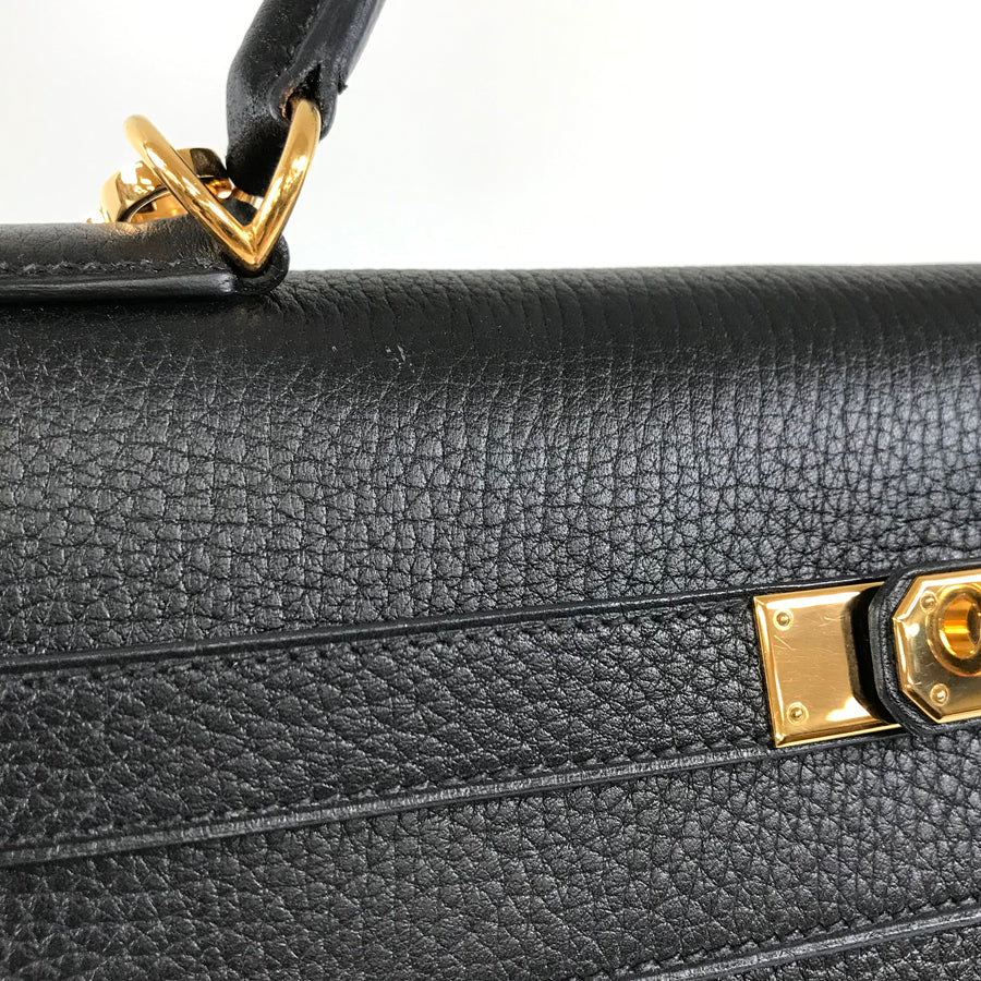 HERMES ?D engraved 2000 production Gold Hardware Handbag