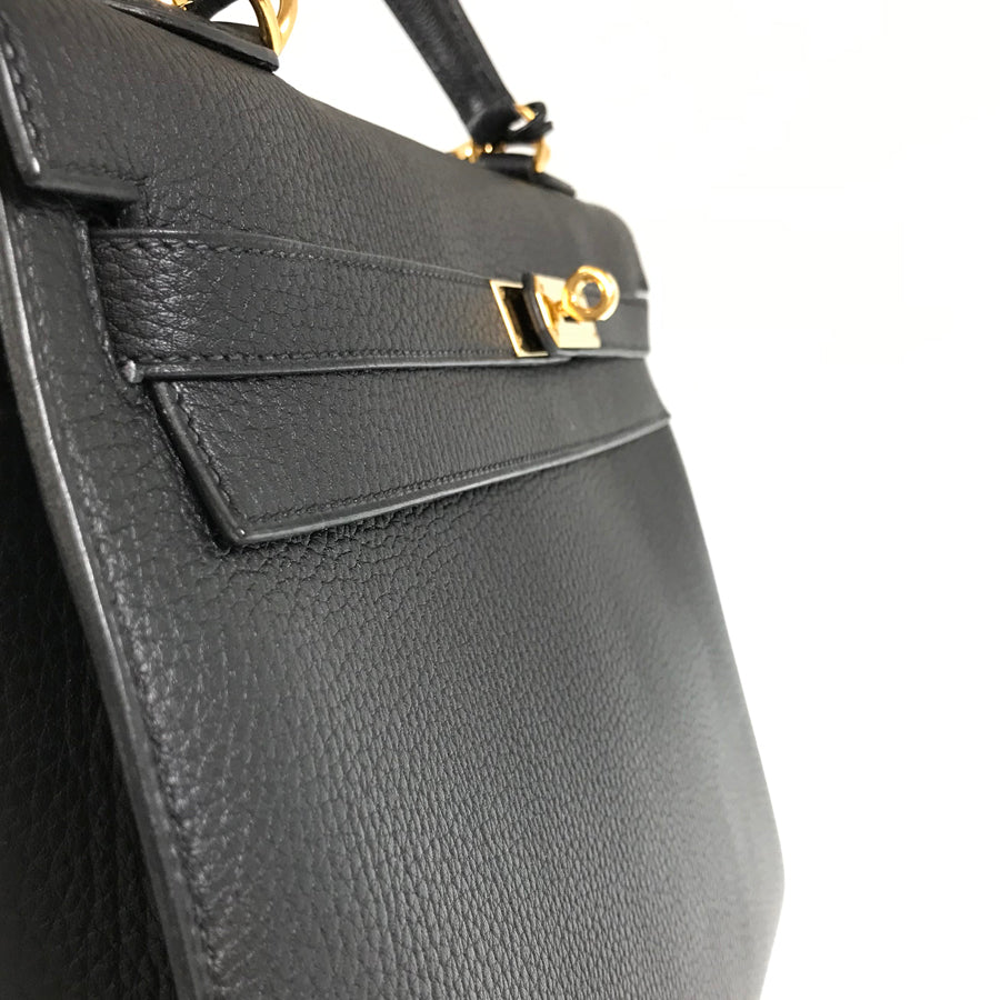 HERMES ?D engraved 2000 production Gold Hardware Handbag
