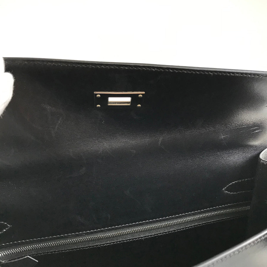 HERMES Kelly 32 ?C engraved 1999 production SilverHardware Handbag