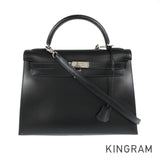 HERMES Kelly 32 ?C engraved 1999 production SilverHardware Handbag