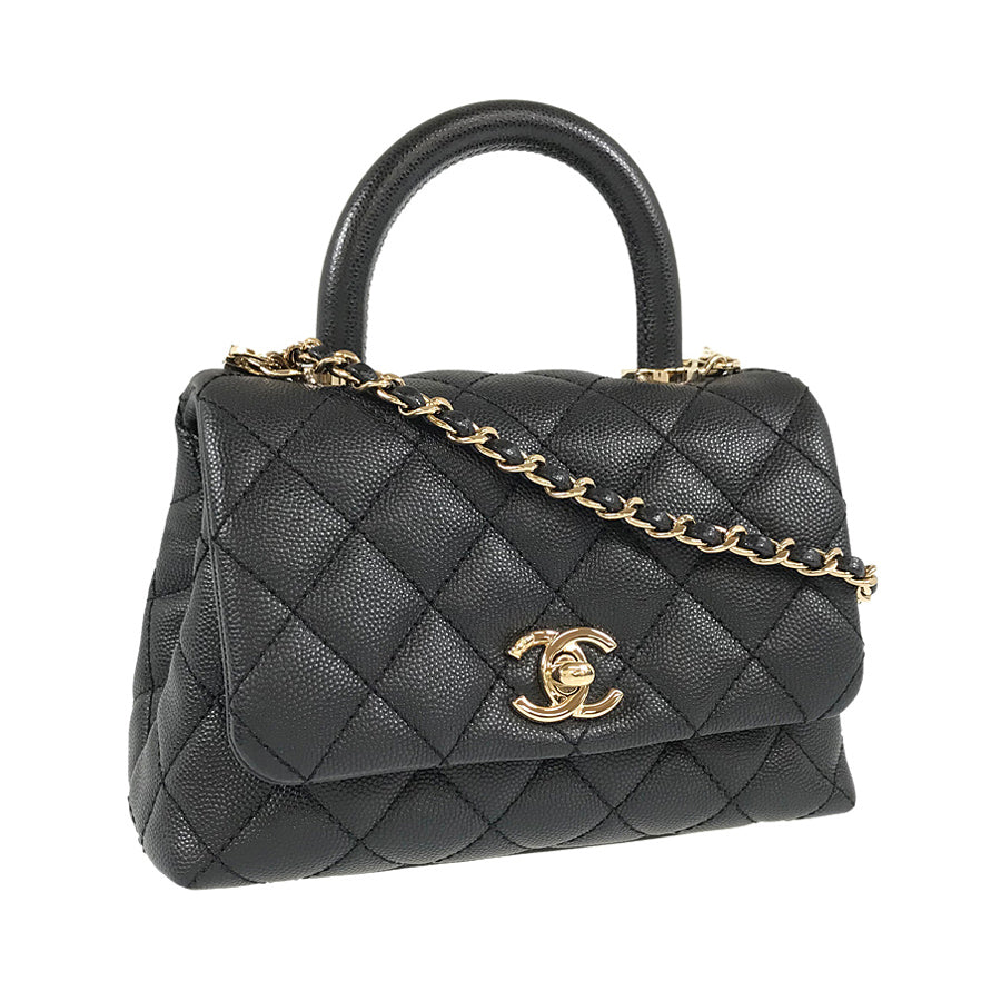 CHANEL Coco Handle XXS Size Gold Hardware Handbag